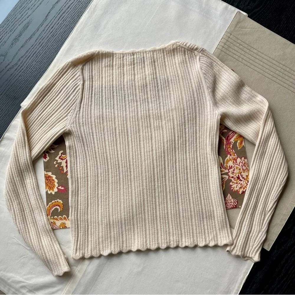 Size XS J.Crew Scalloped Squareneck Pointelle Sweater $28 (Firm) $140